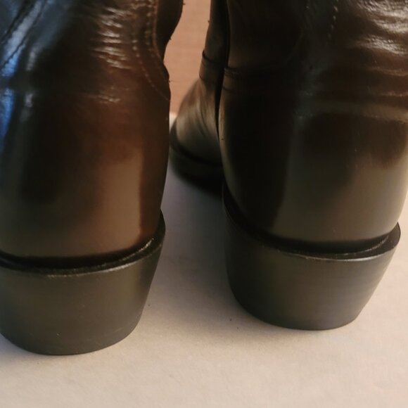 LUCCHESE Carson M1023 J4 Dark Brown Calf Skin Cowboy Western Boots Men's SZ 9.5D - Picture 8 of 15